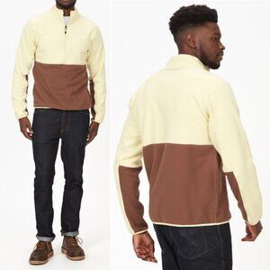 Marmot Rocklin Men's Half Zip Pullover Size XXL Yellow Brown Fleece NEW $70